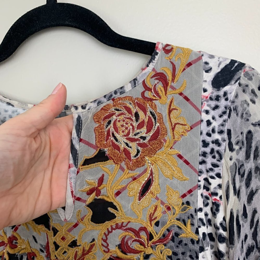 Anthropologie Mathilda Top Mixed Print - XS - Like NEW - Picture 5 of 9